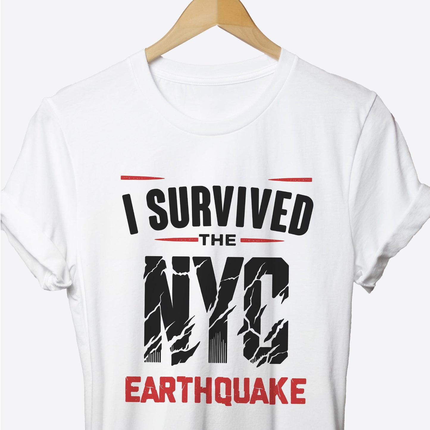 I Survived NYC Earthquake, White T-Shirt