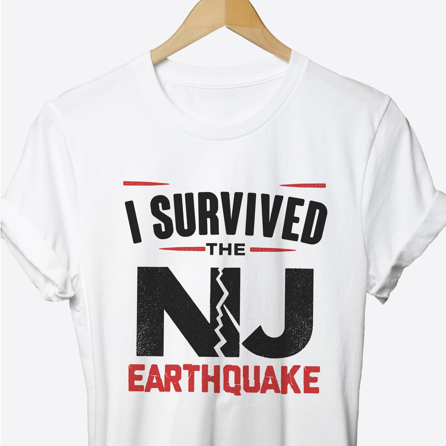 I Survived NJ Earthquake, White T-Shirt