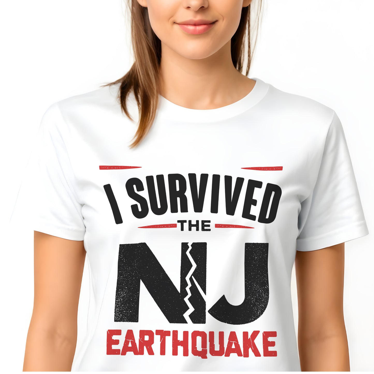 I Survived NJ Earthquake, White T-Shirt