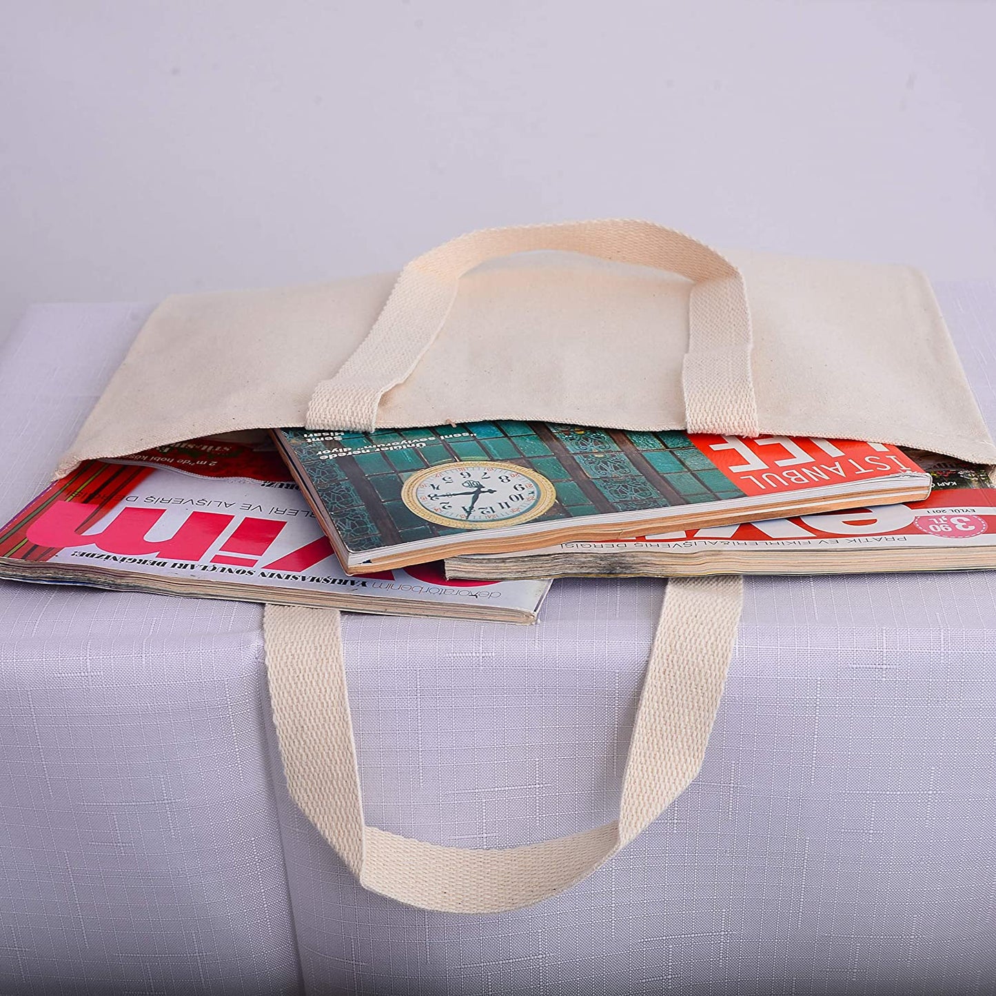 30 Custom Tote Bags, 1-Side Print, 12oz Canvas Cotton for