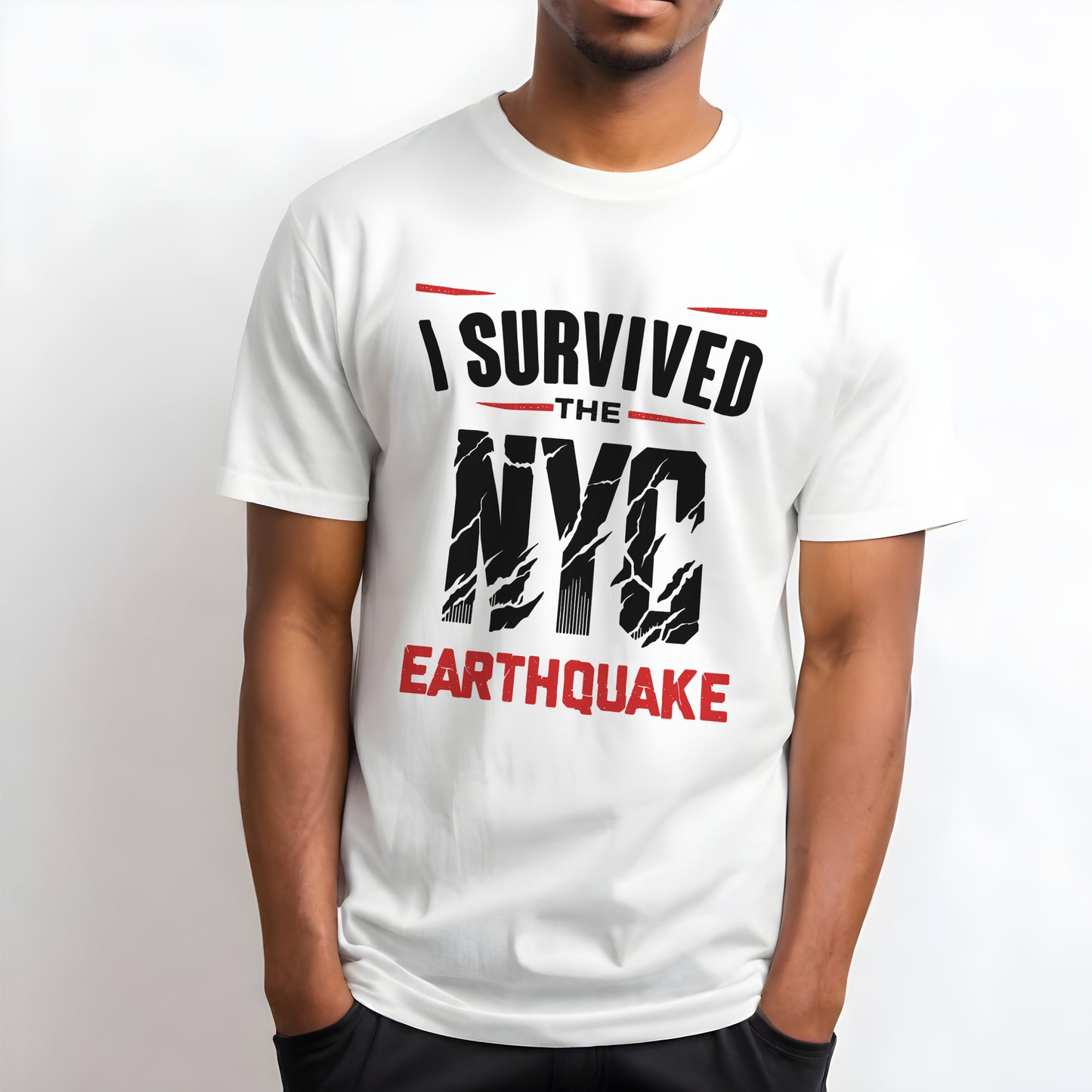 I Survived NJ Earthquake, White T-Shirt