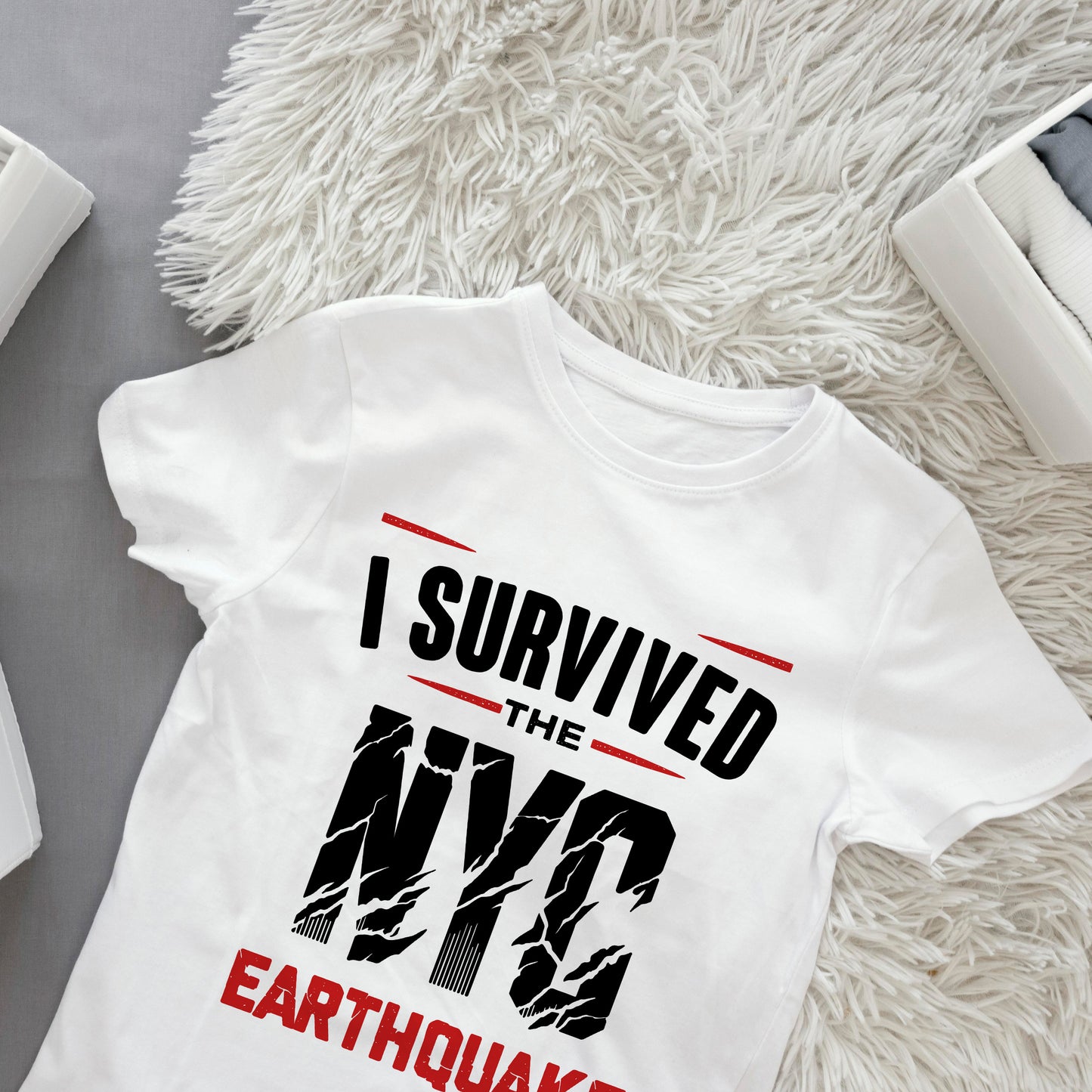 I Survived NJ Earthquake, White T-Shirt