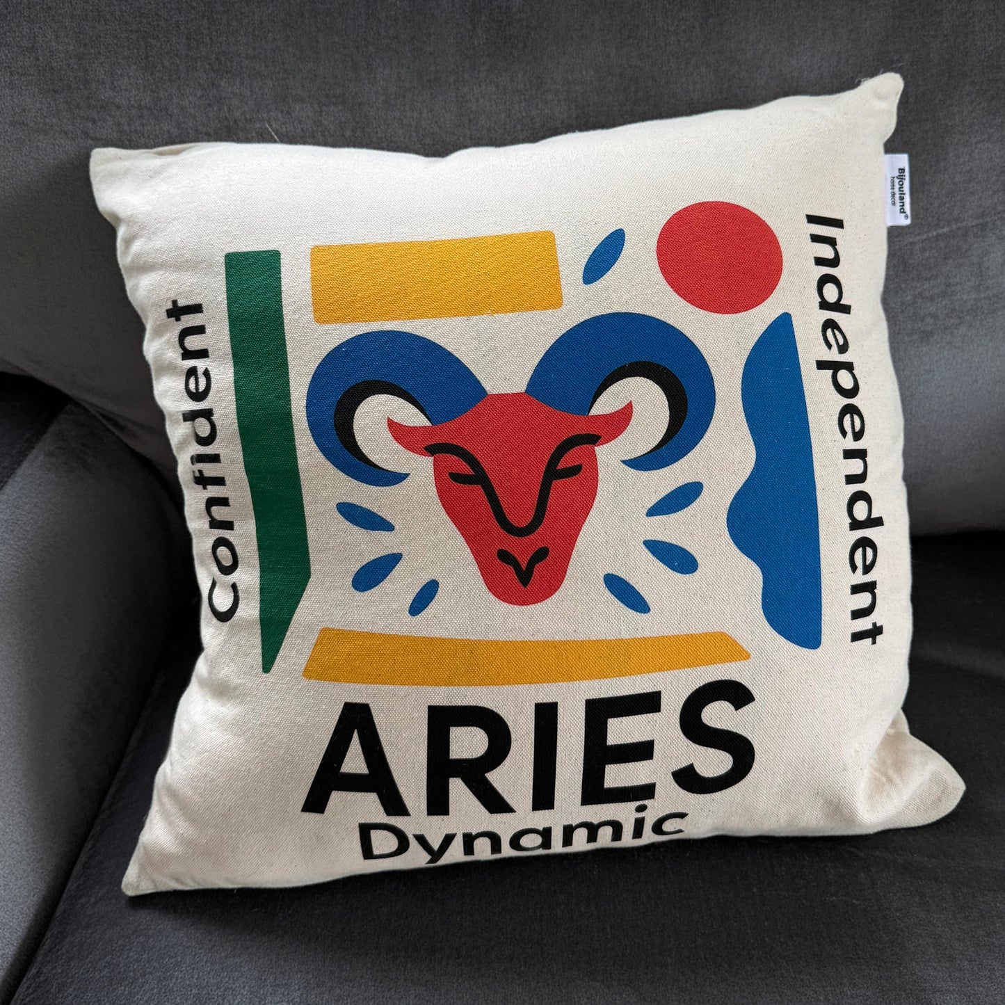 Custom Pillow Cover with Personalized Print: Decorative Throw Pillow Case, 18x18 inches, Cotton