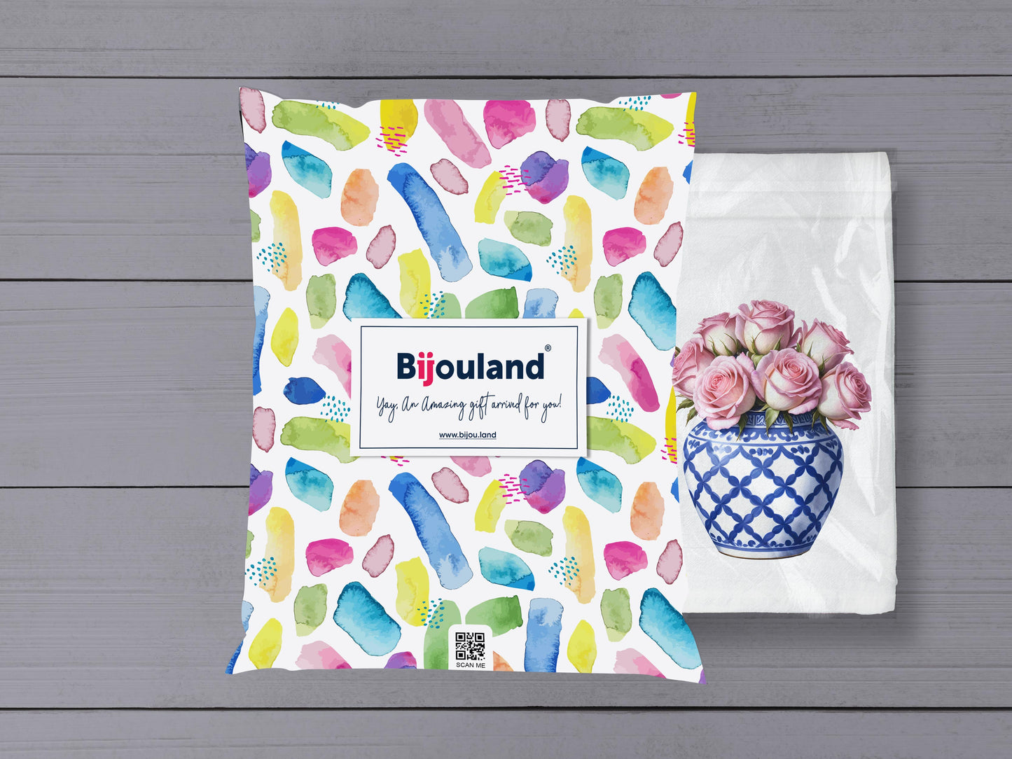 Blue Ginger Jar & Roses Kitchen Towel - Flour Sack Cotton Hand Towel