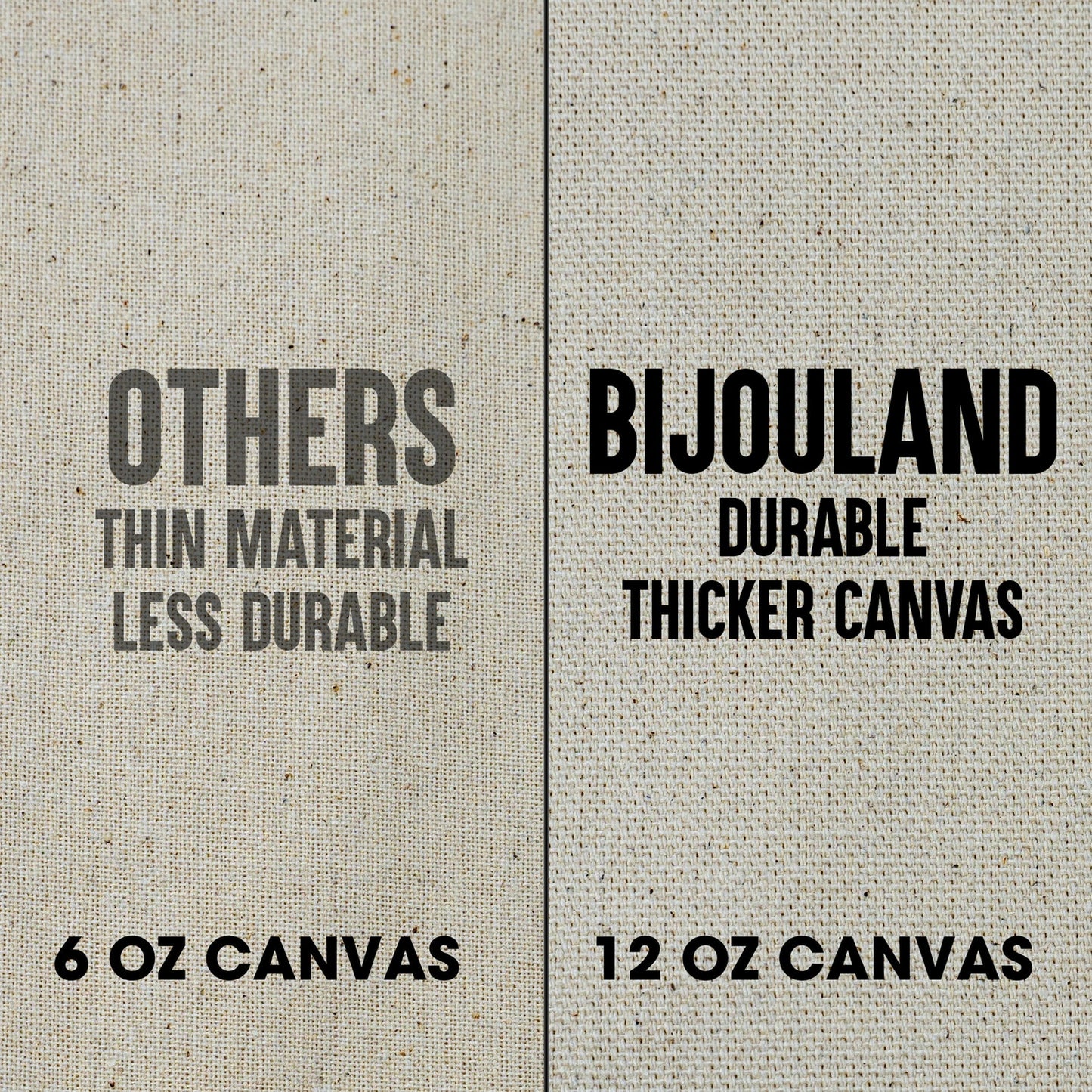 Custom Tote Bags, 2-Sided Print, 12oz Canvas Cotton, Natural Color, 15x16 Inches