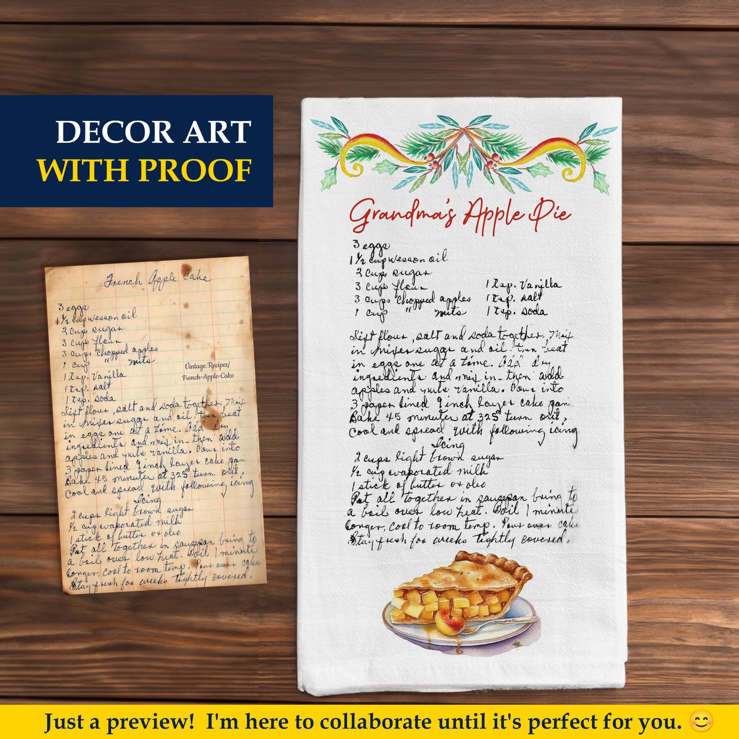 Personalized Recipe Kitchen Towel - Flour Sack Cotton