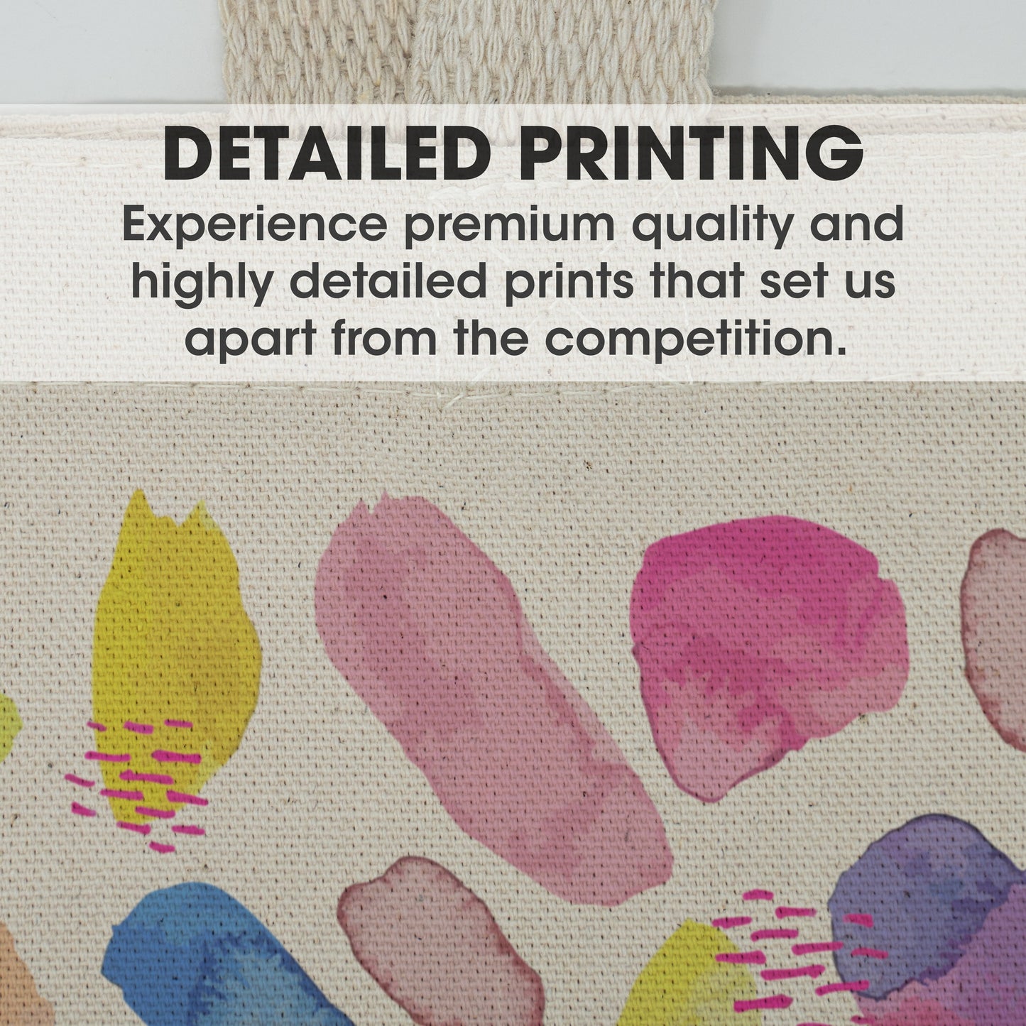 10 Custom Tote Bags, 1-Side Print, 12oz Canvas Cotton, 15x16 inches