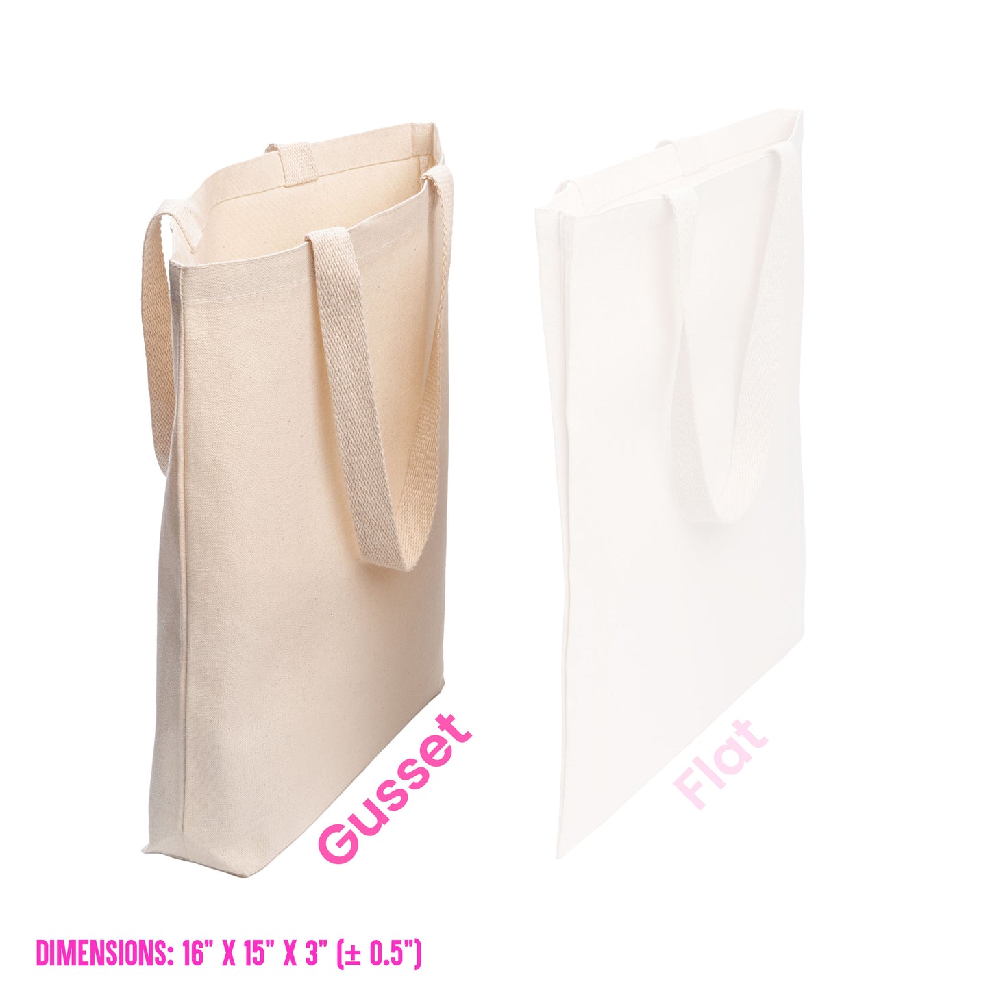 Cotton Canvas Tote Bags with Custom Full Color Print