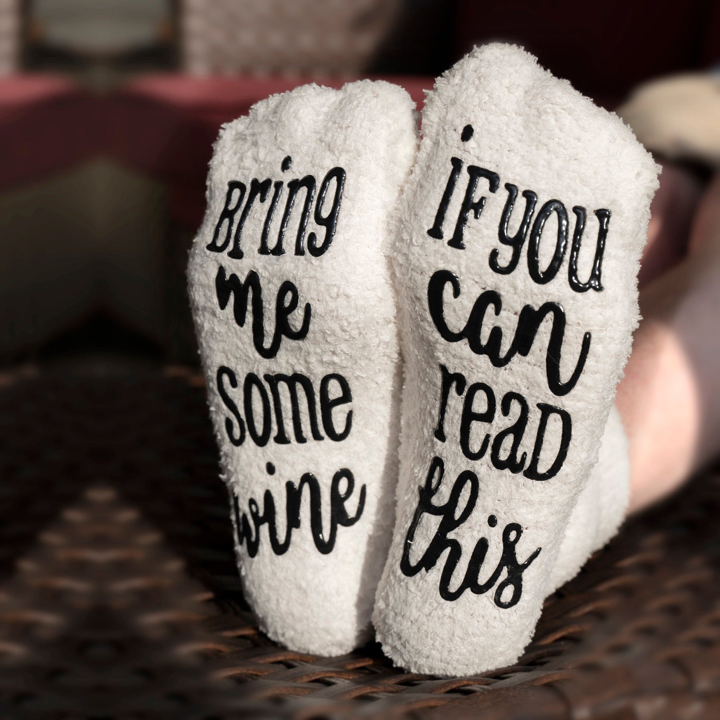 Wine Lover Gift - If You Can Read This Wine Socks - Cozy Fuzzy Unisex Gift, Perfect for Bachelorette Parties and Wine Tasting Events