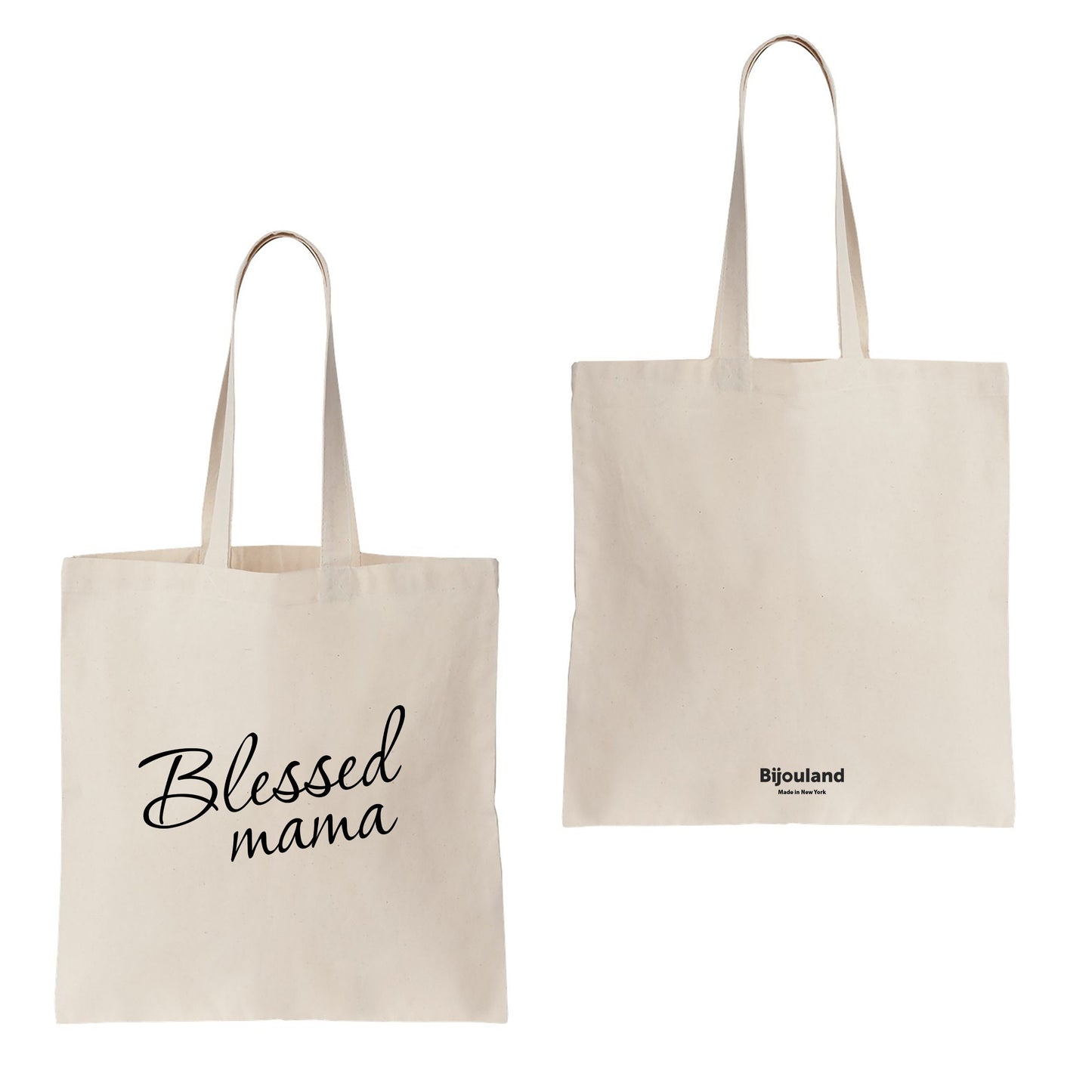 Reusable Grocery Bag Blessed mama Canvas Tote Bag - Natural Canvas Tote - Funny Tote Bag - Shopping bag for mom, BYOB bag, Mother’s Day Gift