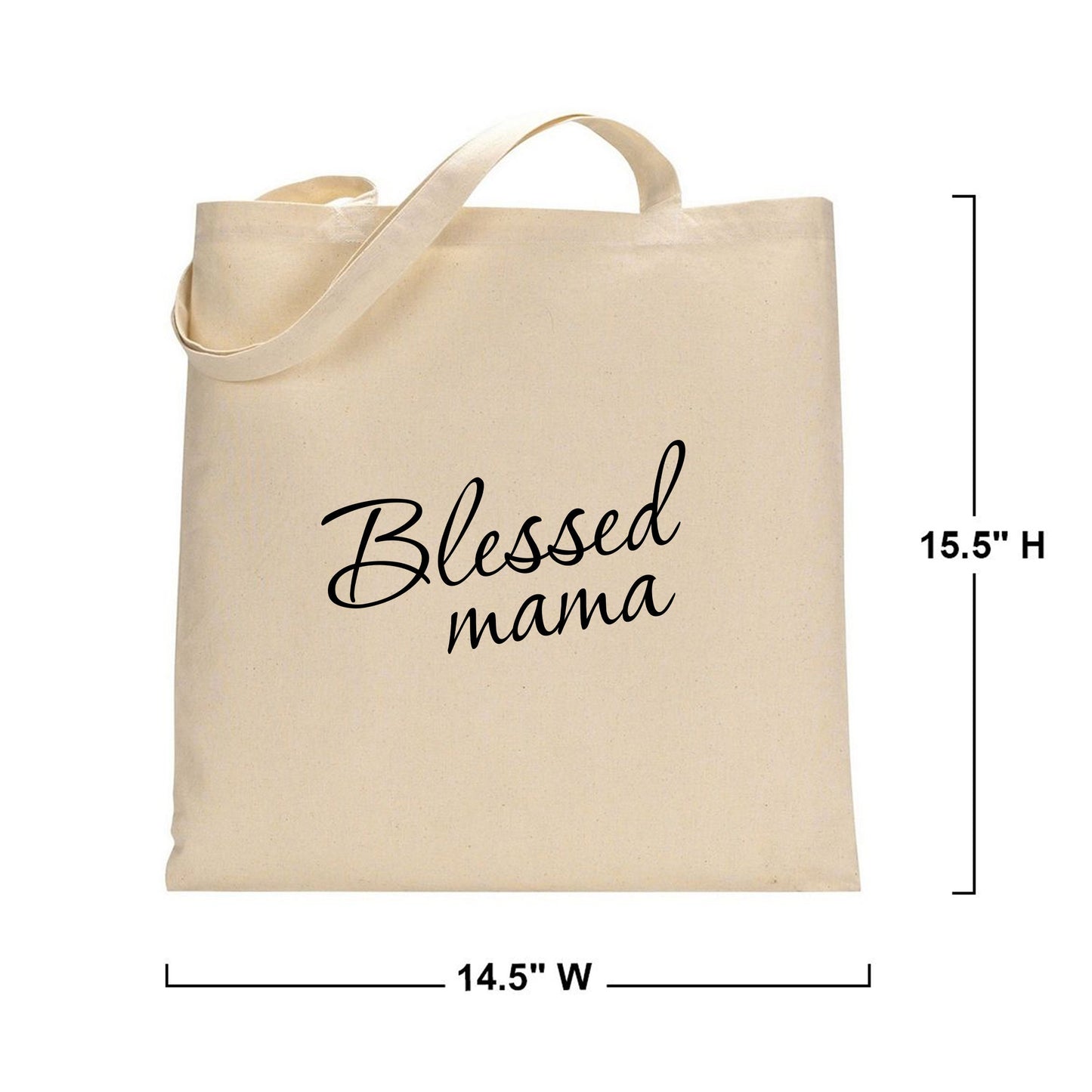 Reusable Grocery Bag Blessed mama Canvas Tote Bag - Natural Canvas Tote - Funny Tote Bag - Shopping bag for mom, BYOB bag, Mother’s Day Gift