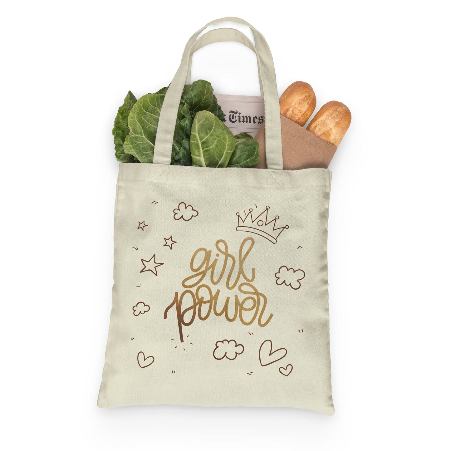 Girl Power Tote Bag Reusable Cotton Bag Mothers Day Bag, Mom Gifts, Mommy Gift, Gift for Mom, Gift for Mother, Feminist Gift Empowerment Bag