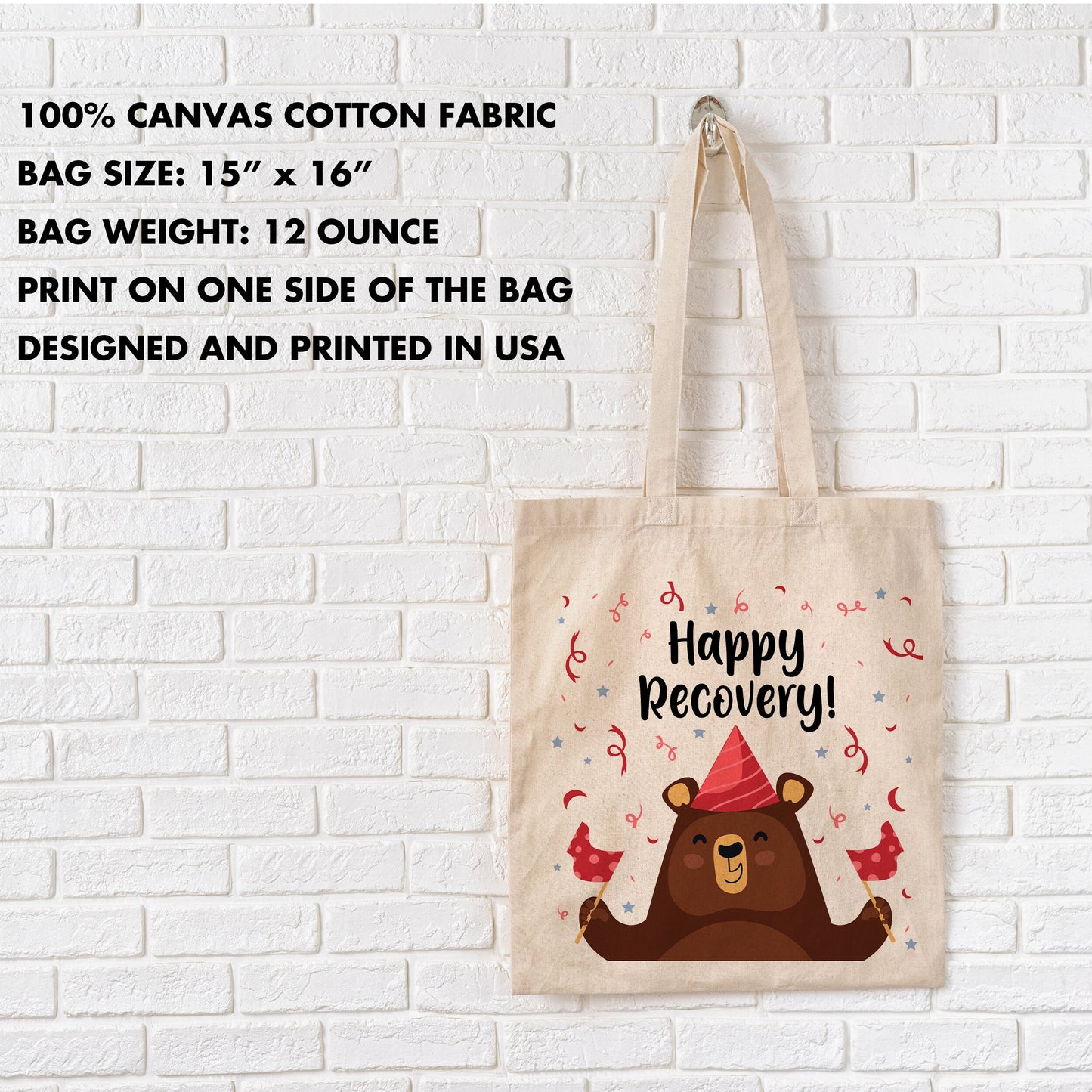 Happy Recovery Bag - Get well Soon bag, Patient Care Tech Bag, Happy Day Bag Survival bag for Patient Hospital Gift Bag, Patient Gifts