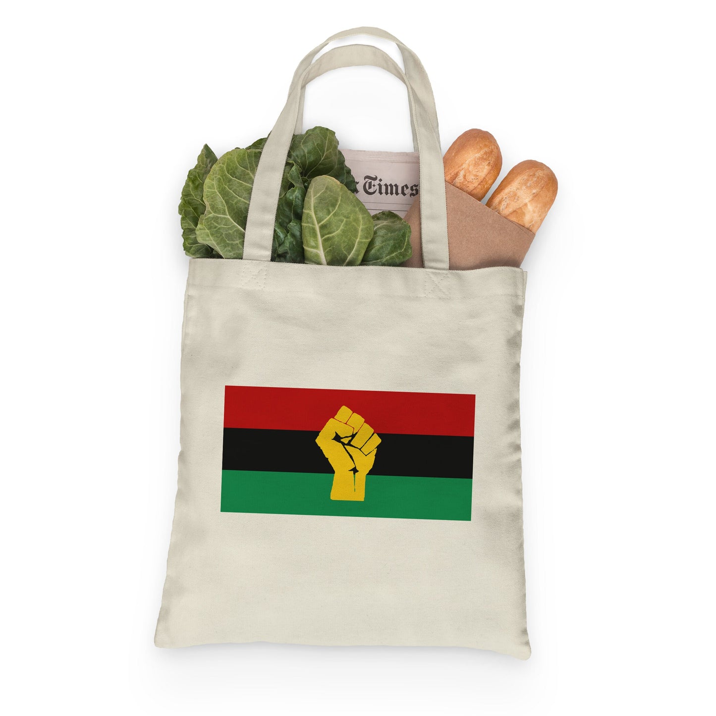 Pan African Flag Tote Bag, Black History Month Gift, Black Lives Matter Canvas Bag, Reusable Cotton Bag, Black History Bag, Shopping Bag