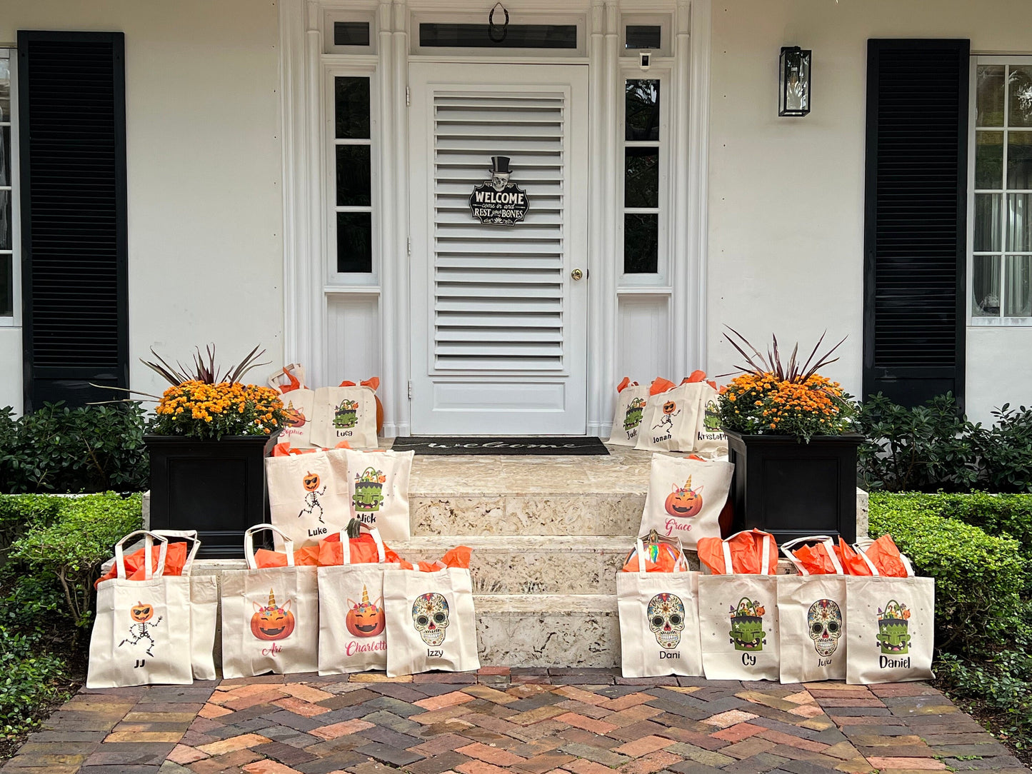 Personalized Halloween Tote Bag, Custom Trick or Treat Bags, Halloween Candy Bags, Custom Name Bags for Kids and Adults