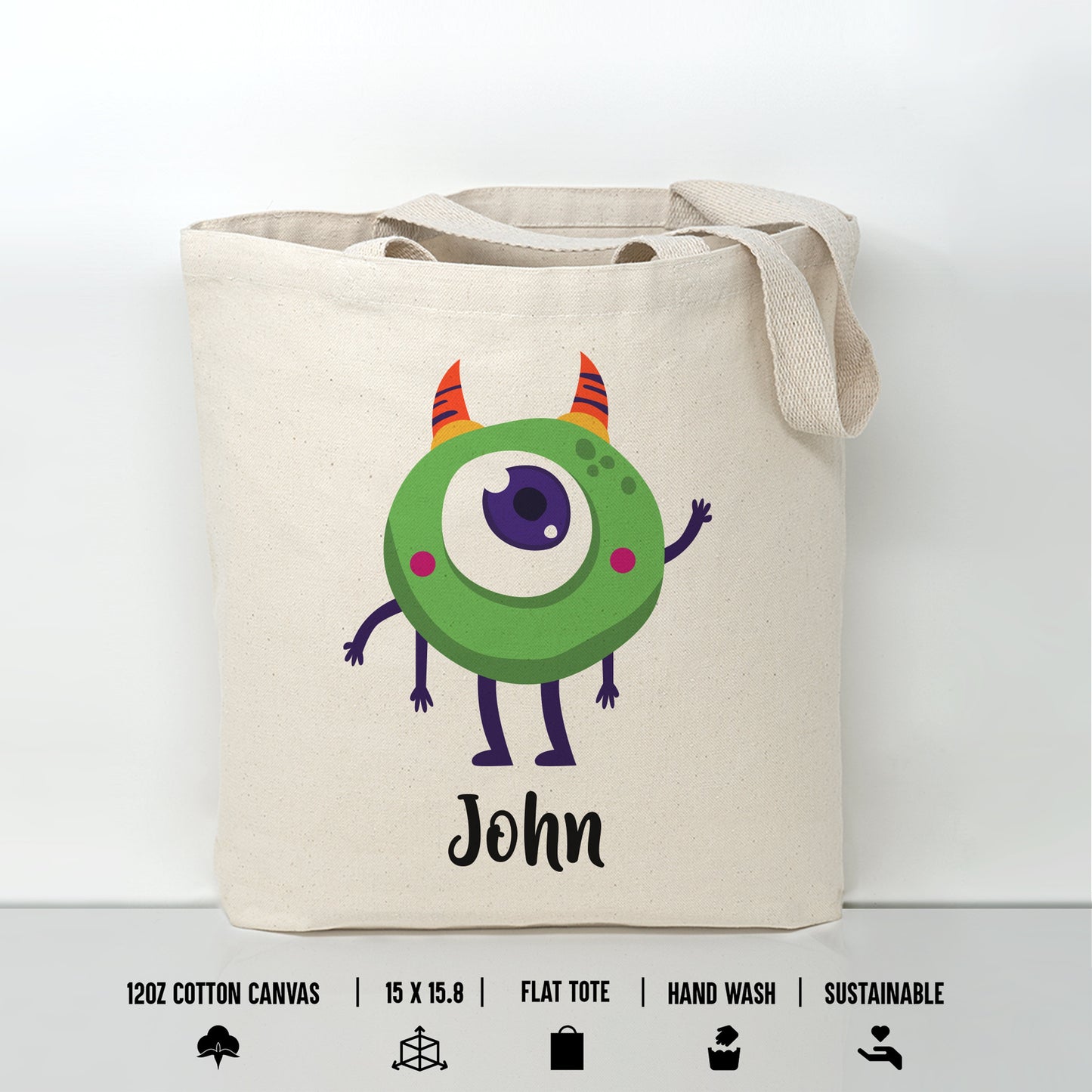 Personalized Trick or Treat Canvas Tote Bag, Custom Halloween Tote Bag for Trick or Treating, Halloween Candy Bag, Halloween Gift Tote