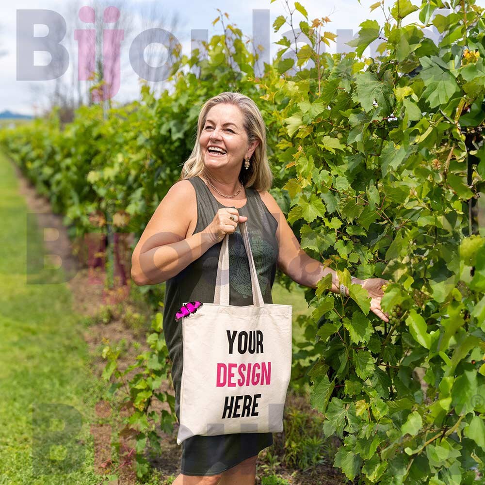 Personalized Tote Bag with Custom Name, Print Stylish Tote with Gusset Bottom and 2-Sided Print