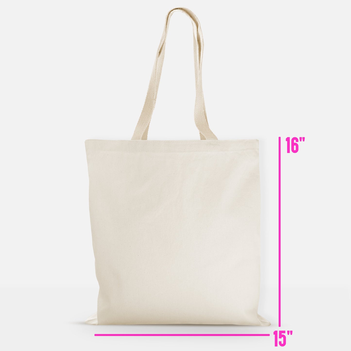 Custom Tote Bags, Cotton Canvas Tote Bag - Full Color Print, Eco friendly Personalized Gift Bag, Natural Color - 15x16 Inches