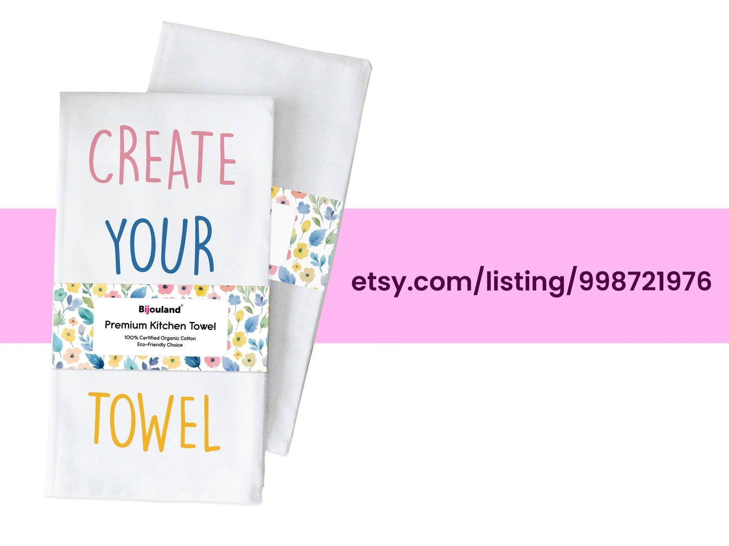 Christmas Kitchen Tea Towel with Words Joy Love Peace Believe Christmas - Festive Decor Holiday Gift Towel - Organic Flour Sack Cotton