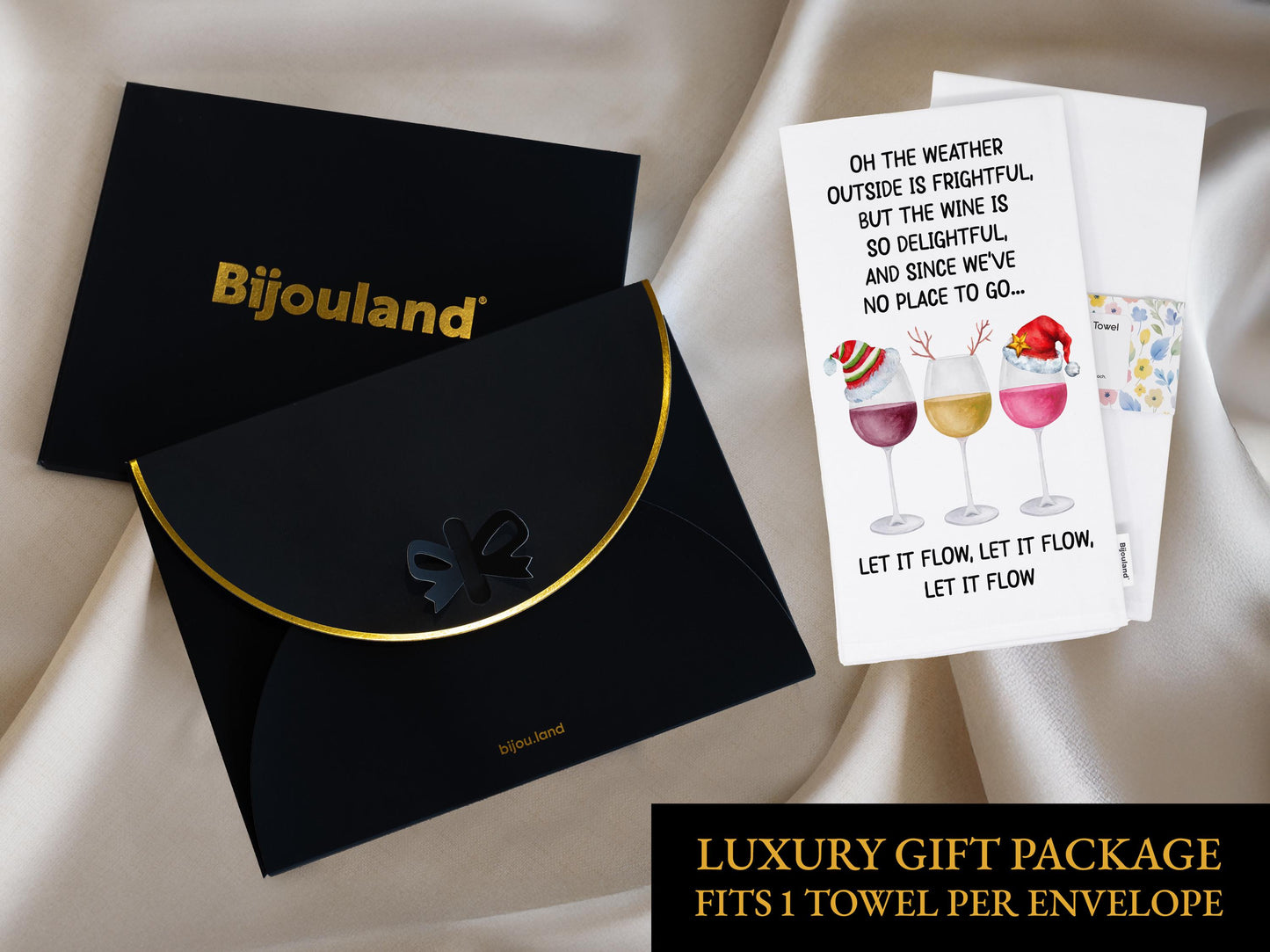 Oh The Weather Outside Is Frightful Wine Kitchen Towel, Holiday Gift, Christmas Stockings, Wine Lovers Holiday Funny Christmas Tea Towel