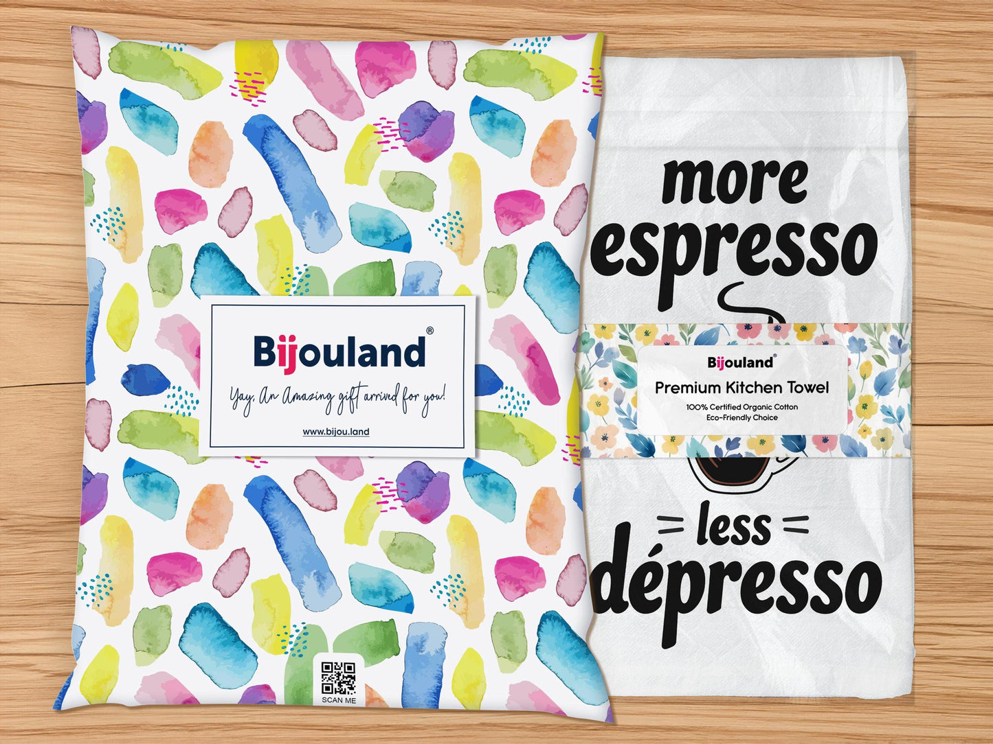 More Espresso Less Depresso, Funny Coffee Bar Towel, Coffee Lover Gift, Modern Kitchen Decor