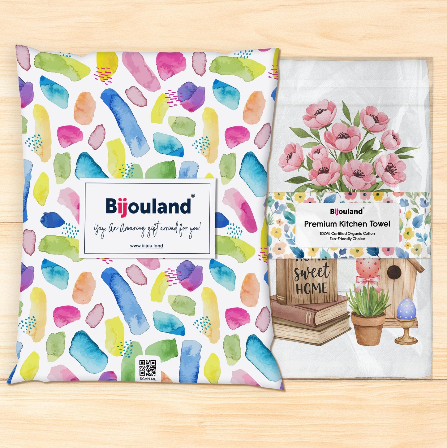 Home Sweet Home Kitchen Towel - Easter Spring Decor, Farmhouse Tea Towel, Cottagecore Gift - Flour Sack Organic Cotton Tea Towel