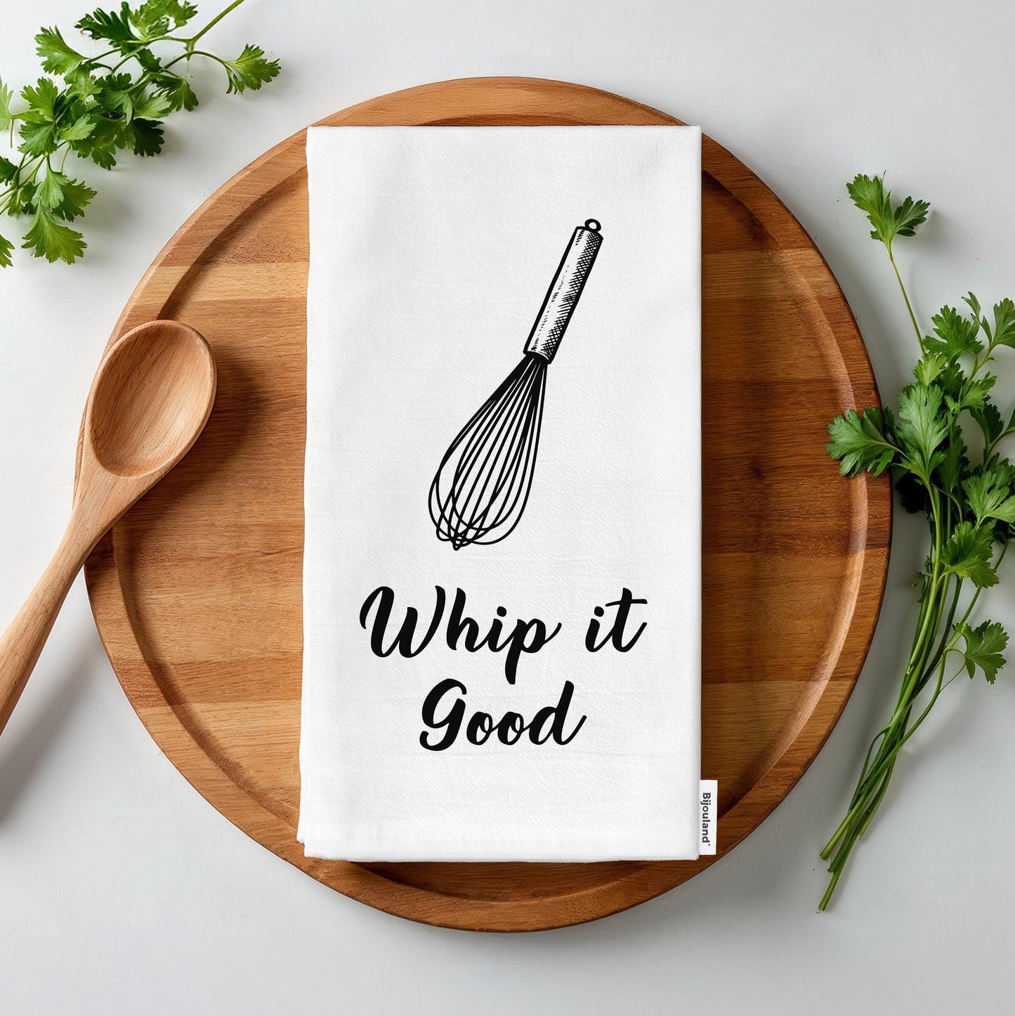 Whip It Good Kitchen Towel - Funny Cooking Pun Gift for Bakers & Chefs - Flour Sack Organic Cotton Towel