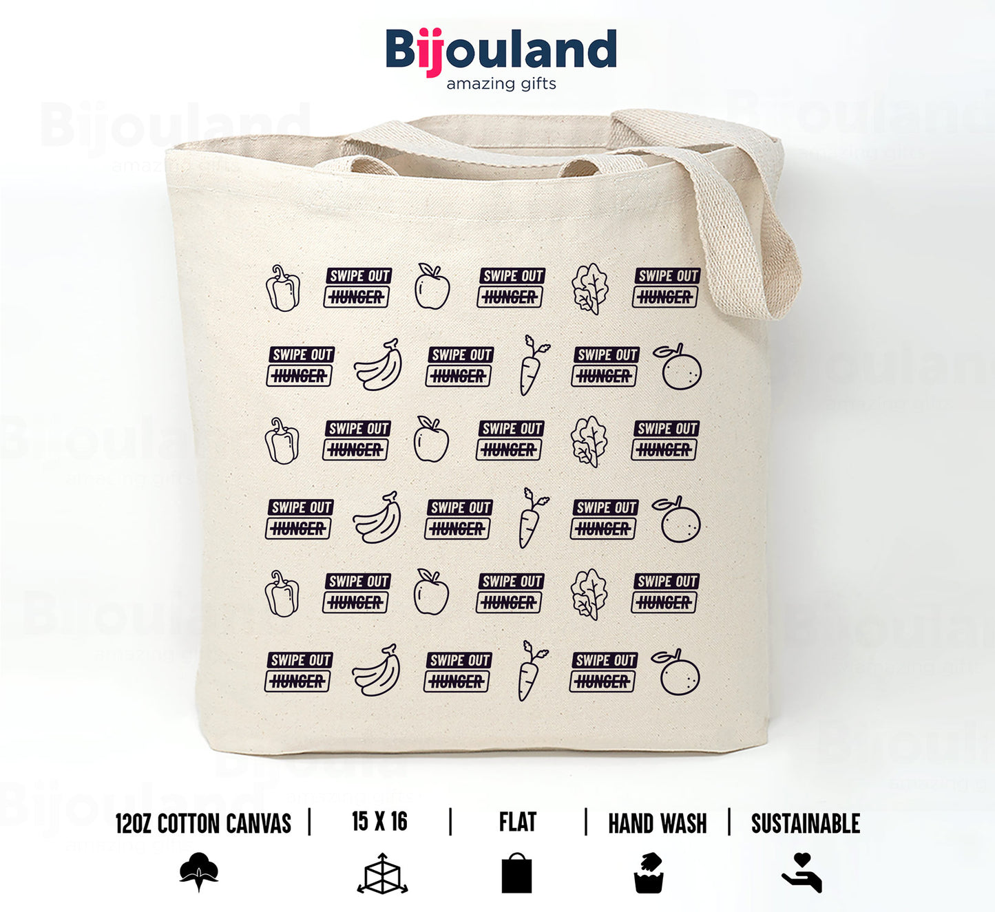 30 Custom Tote Bags, 1-Side Print, 12oz Canvas Cotton for