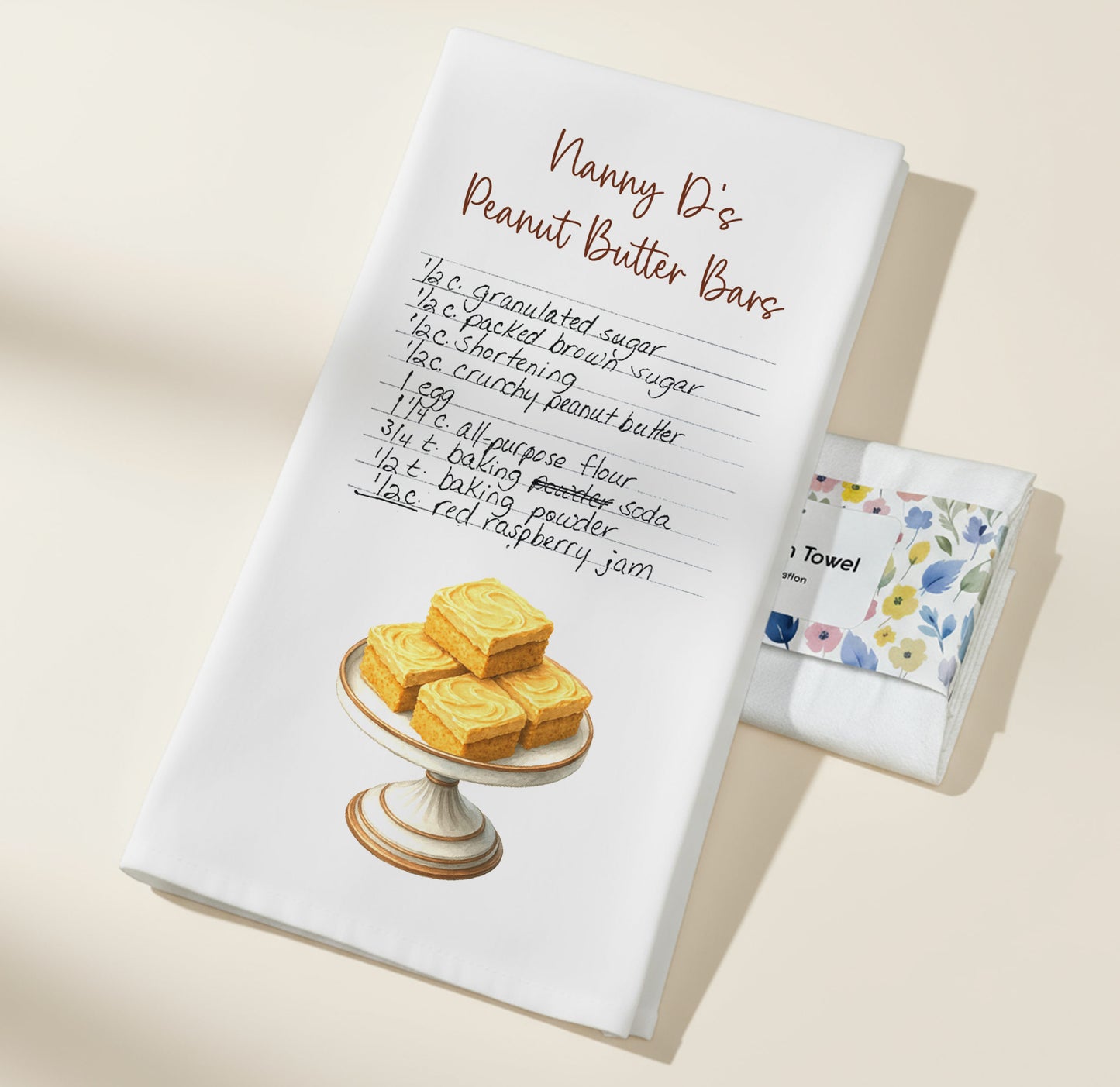 Custom Handwritten Recipe Tea Towel: Organic Cotton