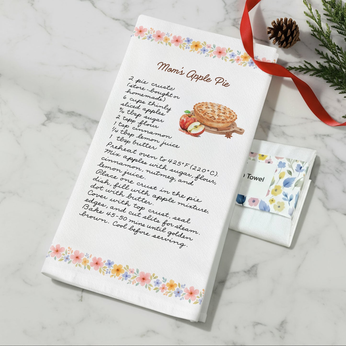 Personalized Recipe Kitchen Towel - Premium Organic Cotton