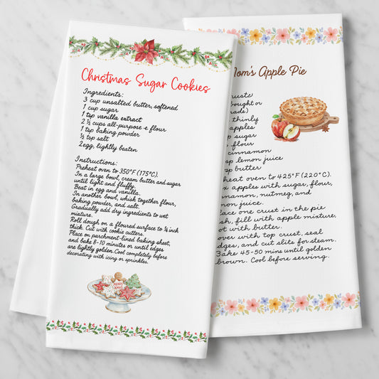 Personalized Recipe Kitchen Towel - Premium Organic Cotton