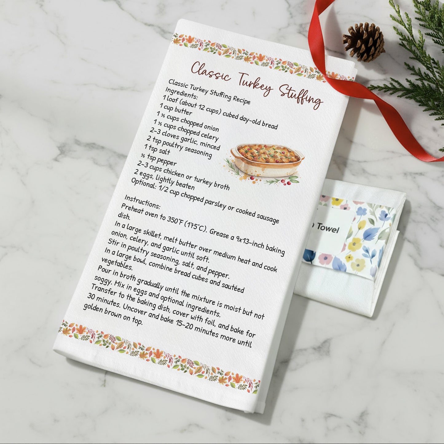 Personalized Recipe Kitchen Towel - Premium Organic Cotton