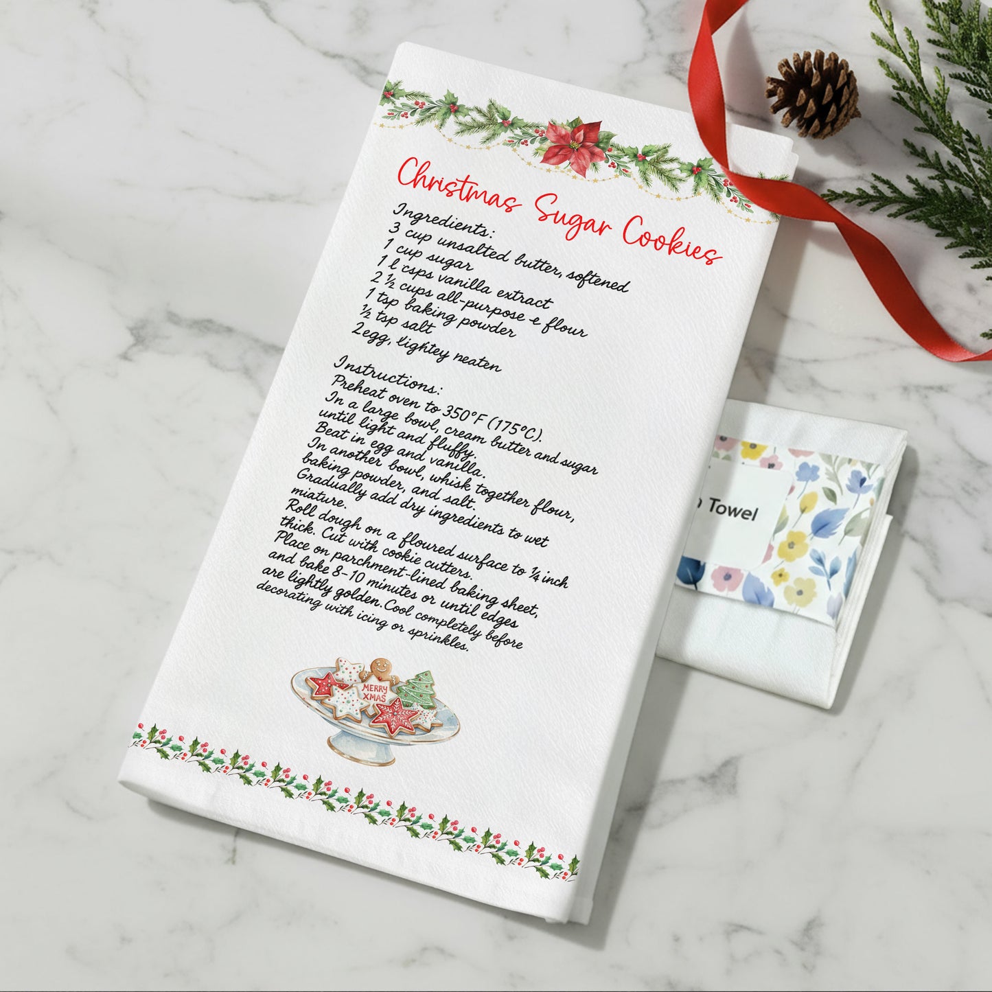 Personalized Recipe Kitchen Towel - Premium Organic Cotton