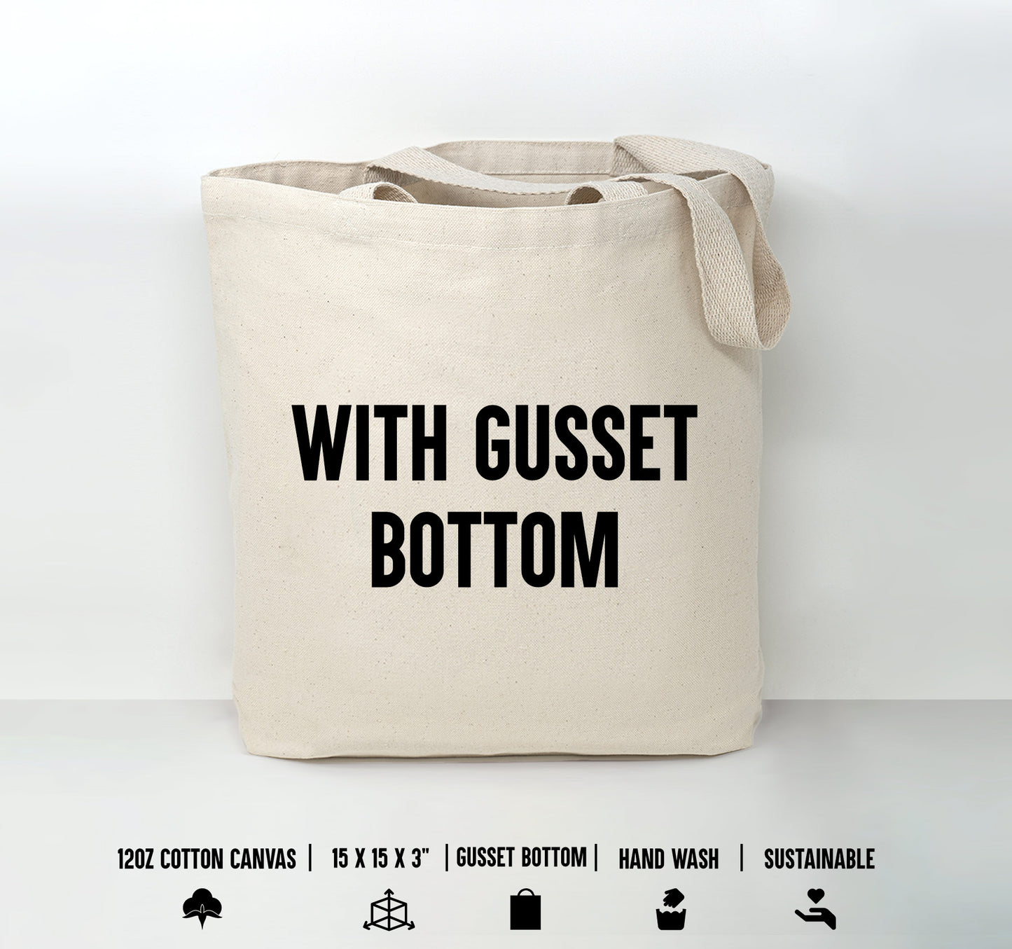 Cotton Canvas Tote Bags with Custom Full Color Print
