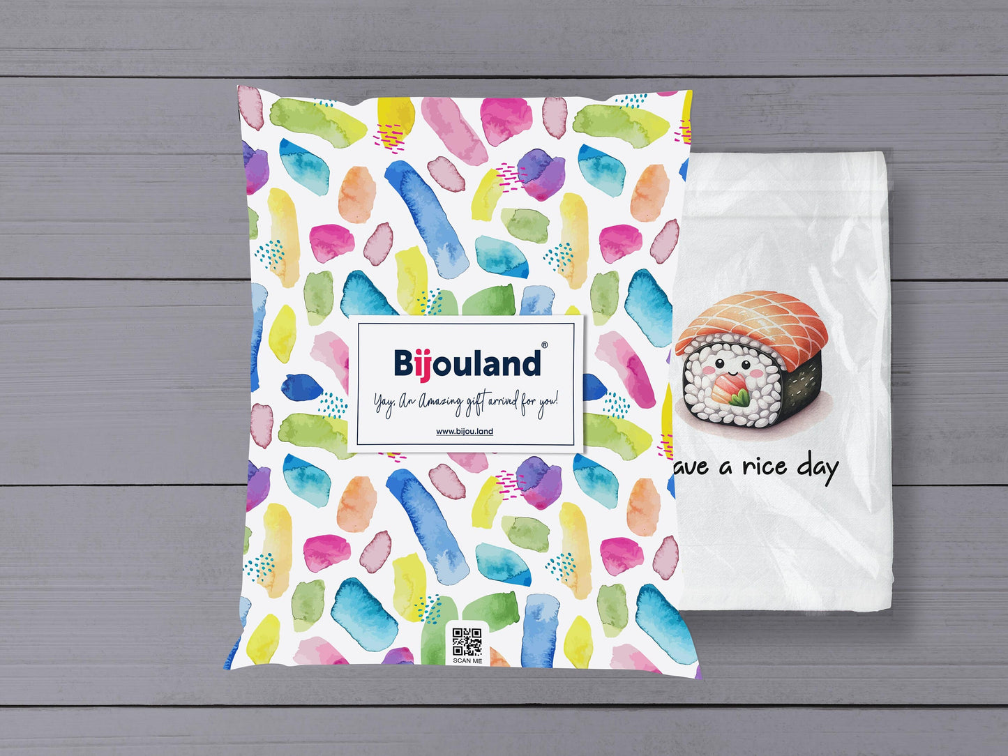 Cute Sushi Roll Towel - Have a Rice Day - Flour Sack Cotton Kitchen Towel