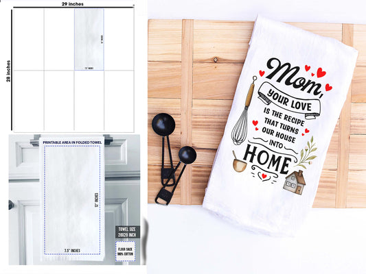 Mom Love Recipe Kitchen Towel - Heartwarming Home Decor