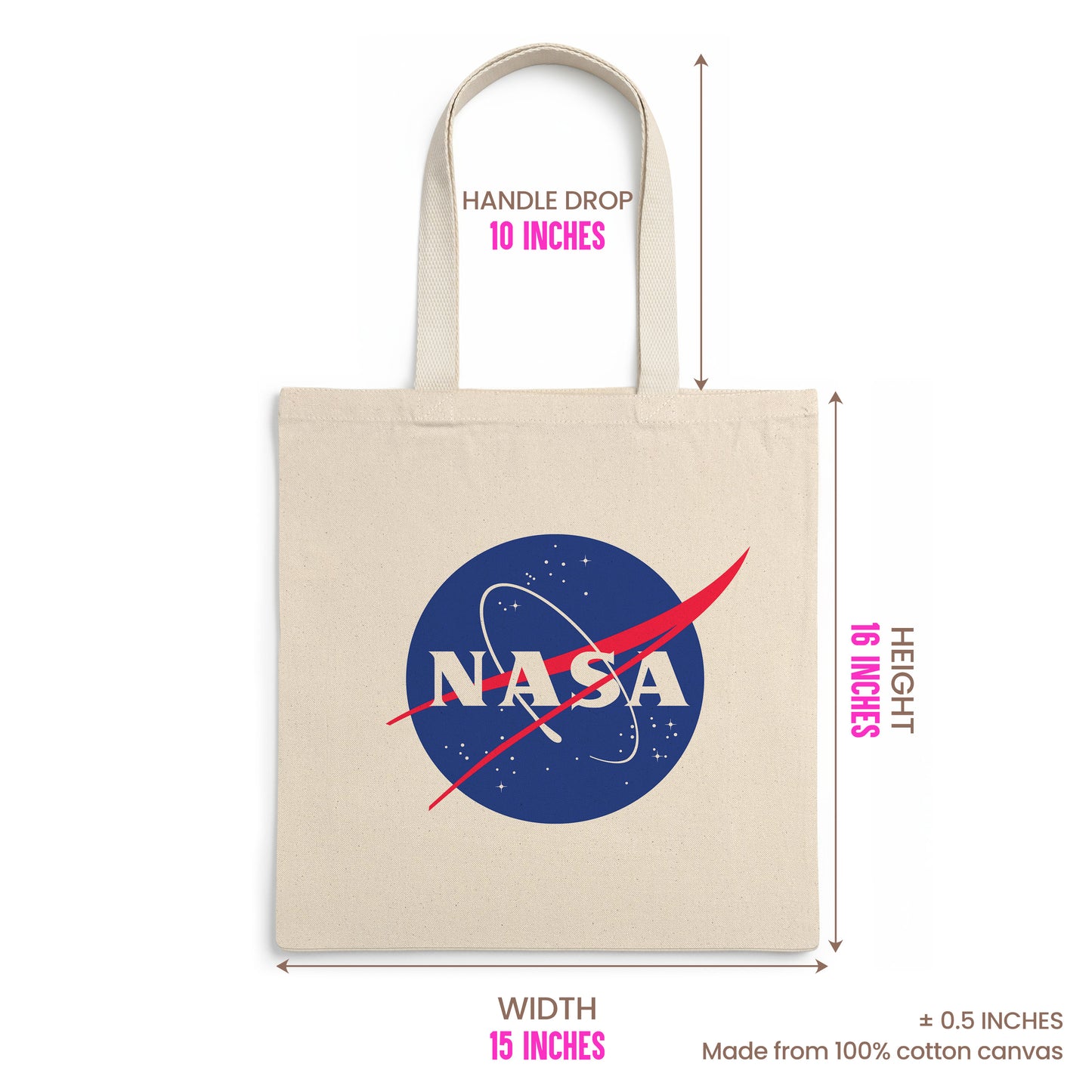 NASA Logo Tote Bag - Iconic Nasa Meatball Space Cotton Canvas Bag