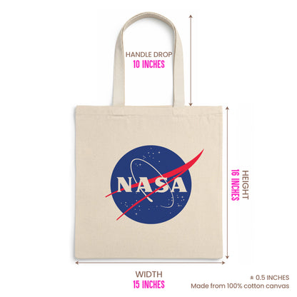 NASA Logo Tote Bag - Iconic Nasa Meatball Space Cotton Canvas Bag