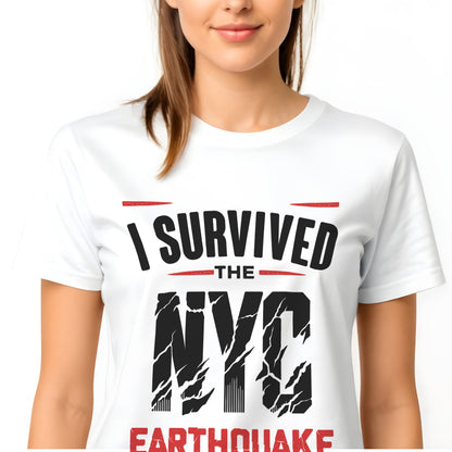 I Survived NYC Earthquake, White T-Shirt