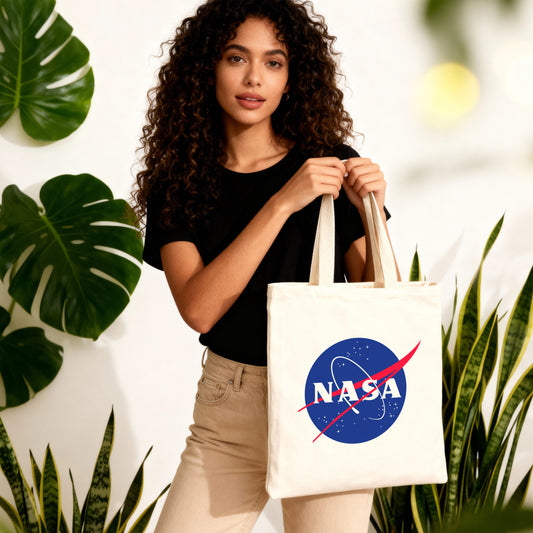 NASA Logo Tote Bag - Iconic Nasa Meatball Space Cotton Canvas Bag