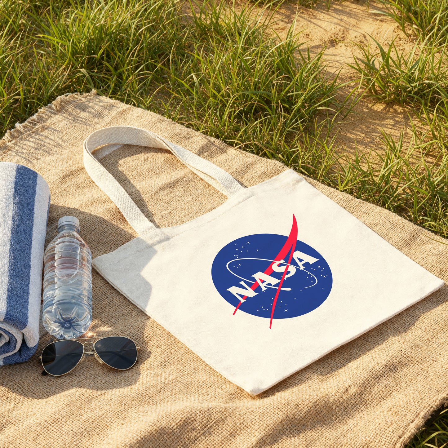 NASA Logo Tote Bag - Iconic Nasa Meatball Space Cotton Canvas Bag
