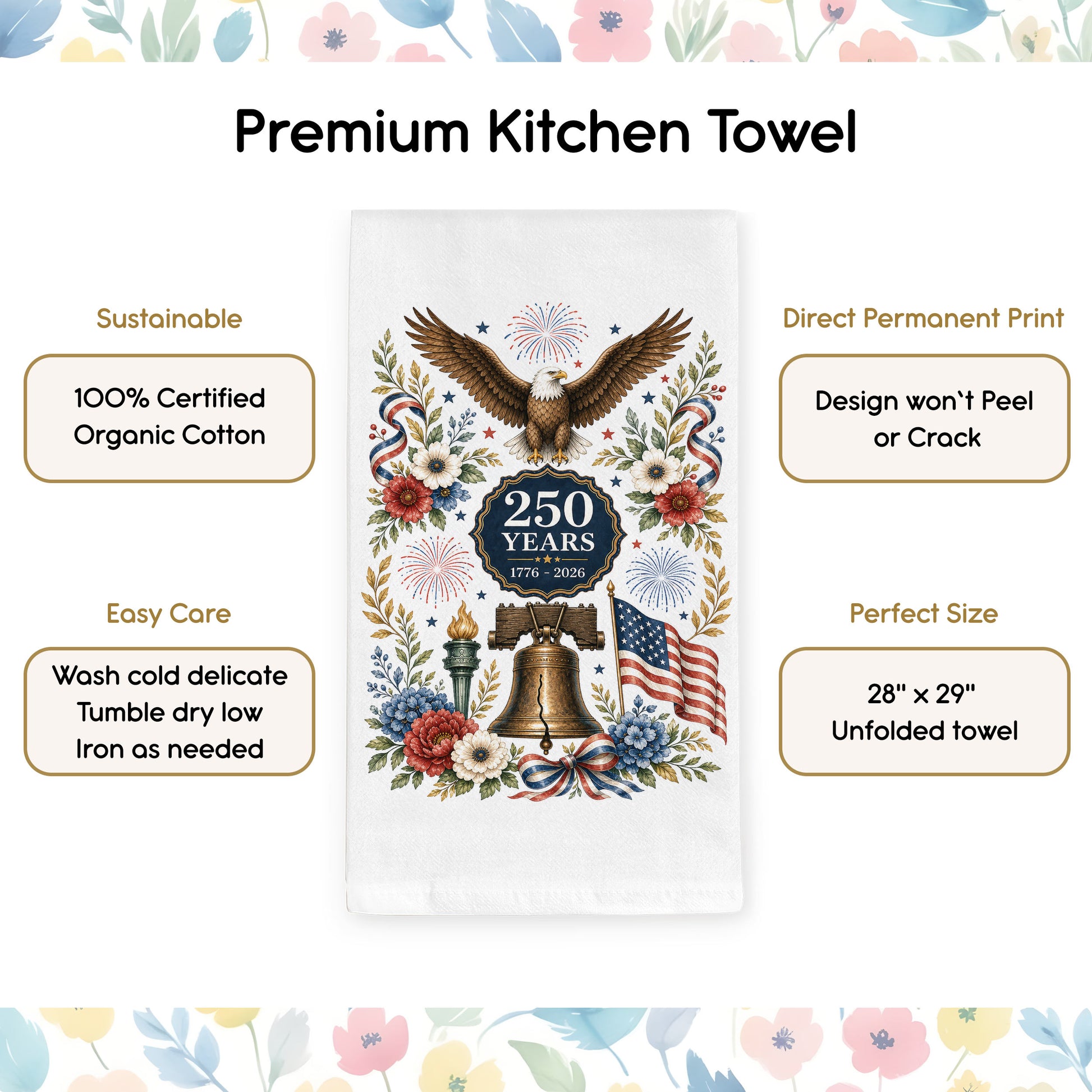 Benefits graphic for Bijouland organic cotton tea towels