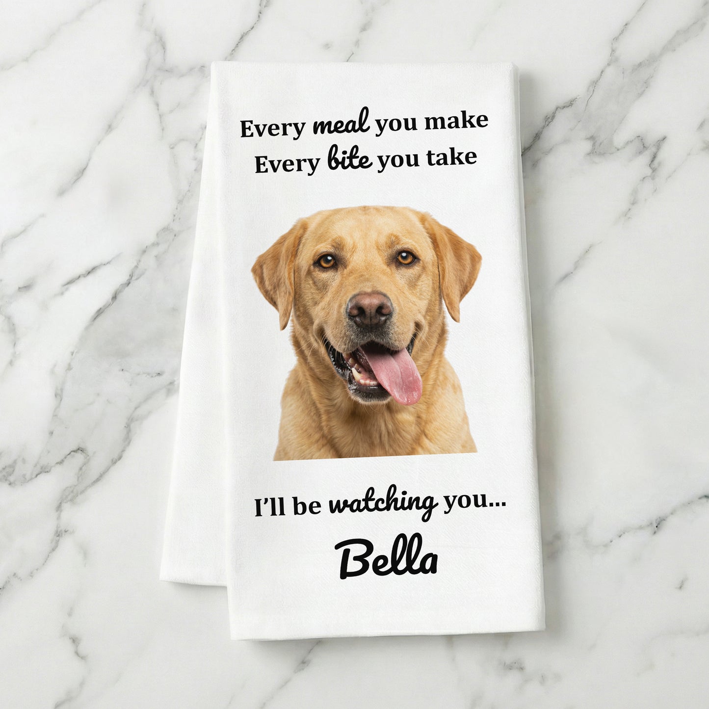 Personalized Pet Photo Kitchen Towel, Funny Pet Lover Gift