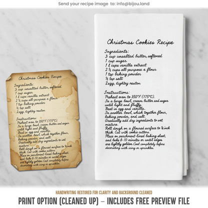 Personalized Recipe Kitchen Towel - Premium Organic Cotton