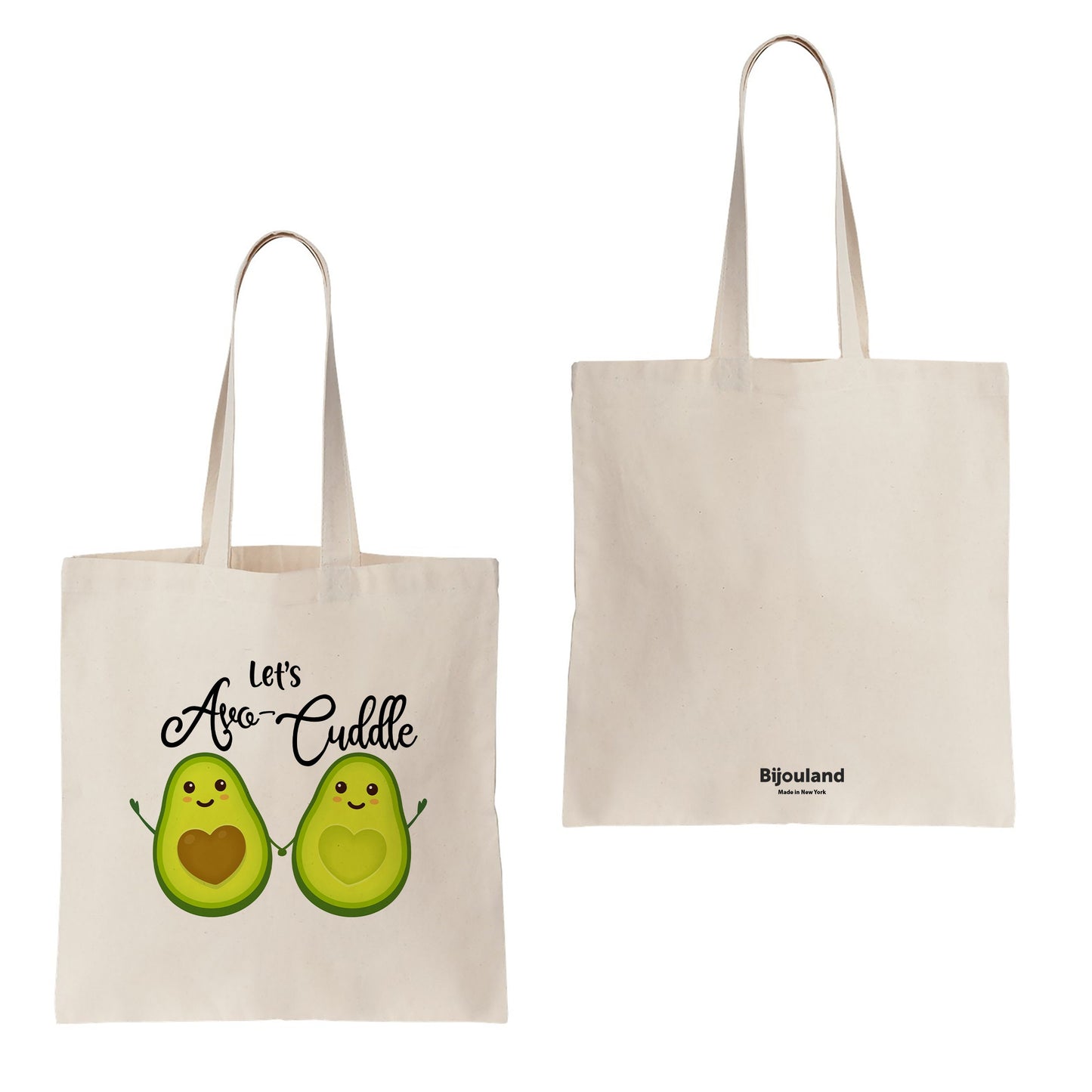 Reusable Grocery Bag Let's Avo Cuddle - Avocado Print Grocery Bag - Eco Friendly Cotton Tote bag Market Tote Bag, Food Pun, Funny Gift