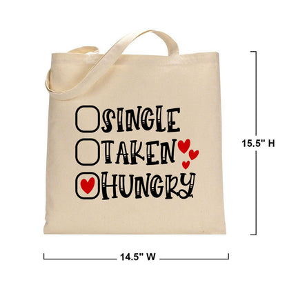 Sustainable Bag Reusable Grocery Bag - Eco Friendly Cotton Tote bag , Hungry Funny  Reusable Shopping Bag, Canvas Tote Bags with Print