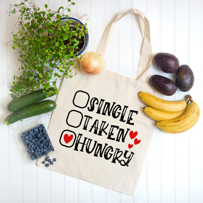 Sustainable Bag Reusable Grocery Bag - Eco Friendly Cotton Tote bag , Hungry Funny  Reusable Shopping Bag, Canvas Tote Bags with Print