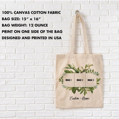Custom Photo Bag  12oz tote bag, add photo, baby bag, Bridal Shower Tote, birthday custom Tote, Wedding Party Bag, Bridesmaid Bag,  Gift Bag