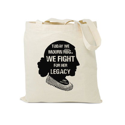 Ruth Bader Ginsburg Quote Tote Bag Today We Mourn RBG We Fight For Her Legacy - Reusable Cotton Bag Natural Canvas 12oz - Notorious Gift