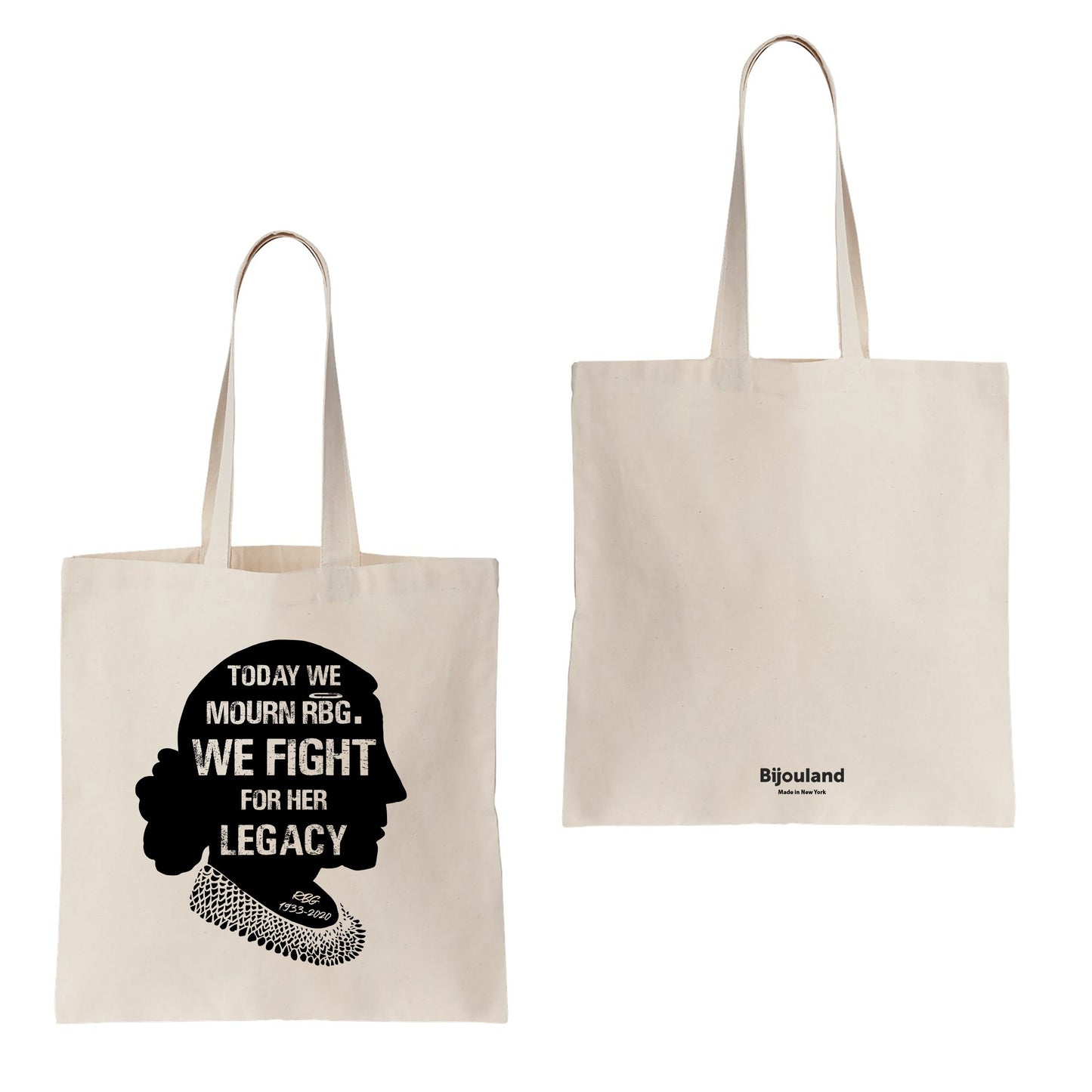 Ruth Bader Ginsburg Quote Tote Bag Today We Mourn RBG We Fight For Her Legacy - Reusable Cotton Bag Natural Canvas 12oz - Notorious Gift